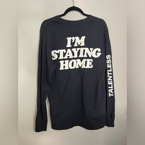Talentless Stay Home Long Sleeve Tee Shirt Men Medium
